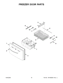 Freezer Door Parts parts for Whirlpool Refrigerator WRF555SDFZ16 from AppliancePartsPros.com