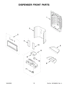 Dispenser Front Parts parts for Whirlpool Refrigerator WRF555SDFZ16 from AppliancePartsPros.com