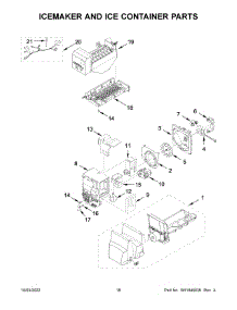 Icemaker And Ice Container Parts parts for Whirlpool Refrigerator WRF555SDFZ16 from AppliancePartsPros.com