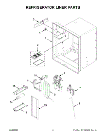Refrigerator Liner Parts parts for Whirlpool Bottom-Mount Refrigerator WRF555SDFZ17 from AppliancePartsPros.com