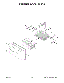 Freezer Door Parts parts for Whirlpool Bottom-Mount Refrigerator WRF555SDFZ17 from AppliancePartsPros.com