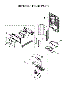 Dispenser Front Parts parts for Whirlpool Bottom-Mount Refrigerator WRF555SDHB02 from AppliancePartsPros.com