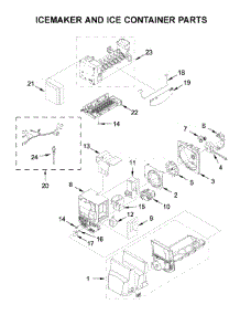 Icemaker And Ice Container Parts parts for Whirlpool Bottom-Mount Refrigerator WRF555SDHB02 from AppliancePartsPros.com
