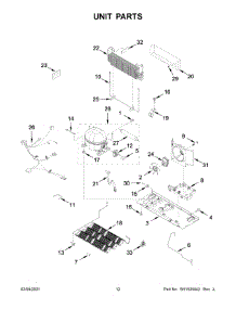 Unit Parts parts for Whirlpool Bottom-Mount Refrigerator WRF555SDHB03 from AppliancePartsPros.com