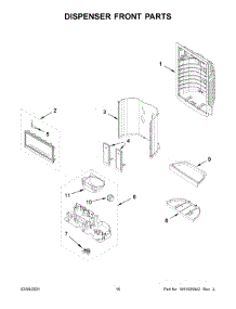 Dispenser Front Parts parts for Whirlpool Bottom-Mount Refrigerator WRF555SDHB03 from AppliancePartsPros.com