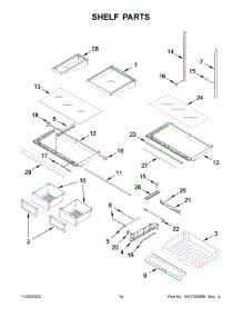 Shelf Parts parts for Whirlpool Bottom-Mount Refrigerator WRF555SDHB09 from AppliancePartsPros.com