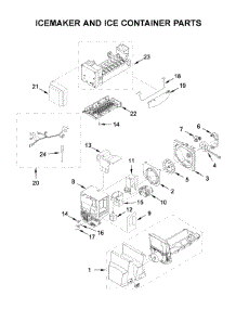 Icemaker And Ice Container Parts parts for Whirlpool Bottom-Mount Refrigerator WRF555SDHV03 from AppliancePartsPros.com