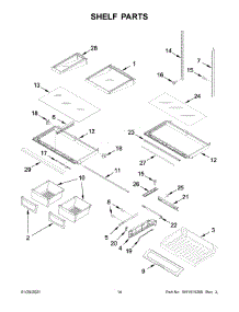 Shelf Parts parts for Whirlpool Bottom-Mount Refrigerator WRF555SDHV04 from AppliancePartsPros.com