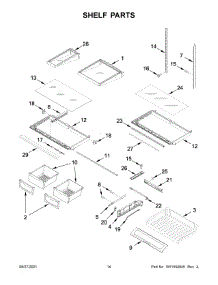 Shelf Parts parts for Whirlpool Bottom-Mount Refrigerator WRF555SDHV06 from AppliancePartsPros.com