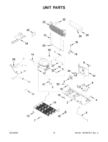 Unit Parts parts for Whirlpool Bottom-Mount Refrigerator WRF555SDHV07 from AppliancePartsPros.com