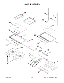 Shelf Parts parts for Whirlpool Bottom-Mount Refrigerator WRF555SDHV07 from AppliancePartsPros.com