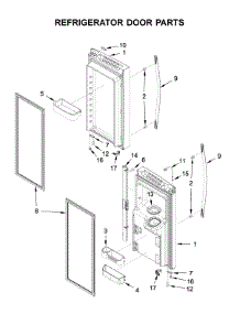 Refrigerator Door Parts parts for Whirlpool Bottom-Mount Refrigerator WRF555SDHW01 from AppliancePartsPros.com