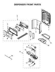 Dispenser Front Parts parts for Whirlpool Bottom-Mount Refrigerator WRF555SDHW01 from AppliancePartsPros.com