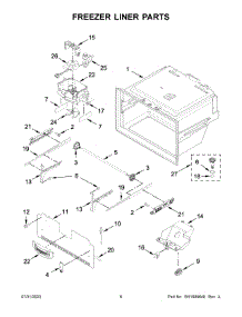 Freezer Liner Parts parts for Whirlpool Bottom-Mount Refrigerator WRF555SDHW08 from AppliancePartsPros.com