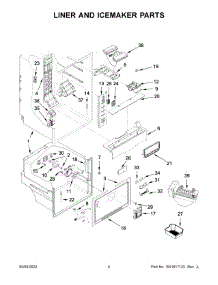 Liner And Icemaker Parts parts for Whirlpool Bottom-Mount Refrigerator WRF560SMHV01 from AppliancePartsPros.com