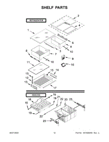 Shelf Parts parts for Whirlpool Bottom-Mount Refrigerator WRF560SMHV02 from AppliancePartsPros.com