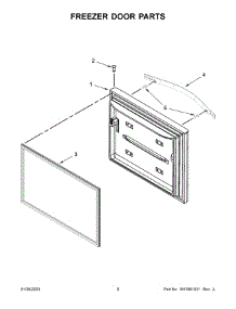 Freezer Door Parts parts for Whirlpool Bottom-Mount Refrigerator WRF560SMHV03 from AppliancePartsPros.com