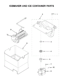 Icemaker And Ice Container Parts parts for Whirlpool Bottom-Mount Refrigerator WRF757SDHV02 from AppliancePartsPros.com
