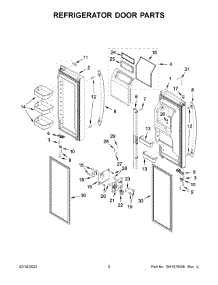 Refrigerator Door Parts parts for Whirlpool Bottom-Mount Refrigerator WRF757SDHV03 from AppliancePartsPros.com