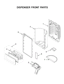 Dispenser Front Parts parts for Whirlpool Bottom-Mount Refrigerator WRF757SDHZ01 from AppliancePartsPros.com