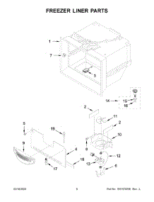 Freezer Liner Parts parts for Whirlpool Bottom-Mount Refrigerator WRF757SDHZ03 from AppliancePartsPros.com