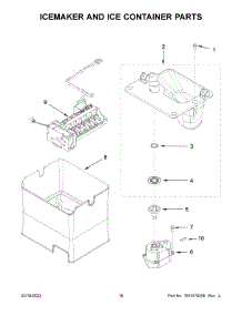 Icemaker And Ice Container Parts parts for Whirlpool Bottom-Mount Refrigerator WRF757SDHZ03 from AppliancePartsPros.com