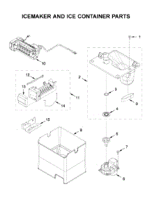 Icemaker And Ice Container Parts parts for Whirlpool Bottom-Mount Refrigerator WRF767SDHV02 from AppliancePartsPros.com