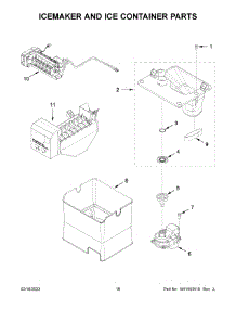 Icemaker And Ice Container Parts parts for Whirlpool Bottom-Mount Refrigerator WRF767SDHV03 from AppliancePartsPros.com