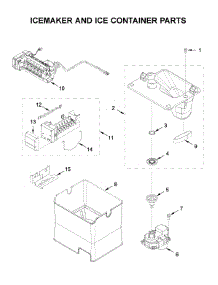 Icemaker And Ice Container Parts parts for Whirlpool Bottom-Mount Refrigerator WRF767SDHZ01 from AppliancePartsPros.com