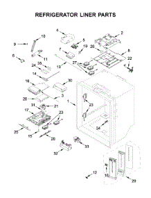 Refrigerator Liner Parts parts for Whirlpool Bottom-Mount Refrigerator WRF767SDHZ02 from AppliancePartsPros.com