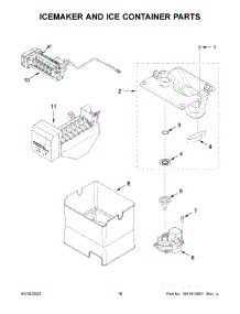 Icemaker And Ice Container Parts parts for Whirlpool Bottom-Mount Refrigerator WRF767SDHZ04 from AppliancePartsPros.com