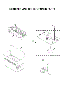Icemaker And Ice Container Parts parts for Whirlpool Bottom-Mount Refrigerator WRF954CIHZ02 from AppliancePartsPros.com