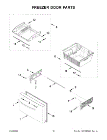 Freezer Door Parts parts for Whirlpool Bottom-Mount Refrigerator WRF954CIHZ04 from AppliancePartsPros.com