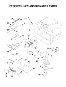 Freezer Liner And Icemaker Parts parts for Whirlpool Bottom-Mount Refrigerator WRFA32SMHZ02 from AppliancePartsPros.com