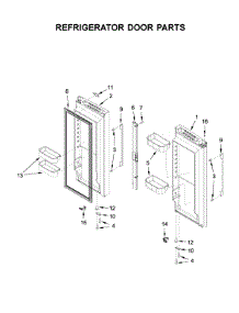 Refrigerator Door Parts parts for Whirlpool Bottom-Mount Refrigerator WRFA32SMHZ03 from AppliancePartsPros.com