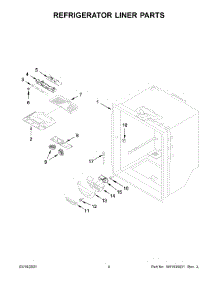 Refrigerator Liner Parts parts for Whirlpool Bottom-Mount Refrigerator WRFA32SMHZ04 from AppliancePartsPros.com