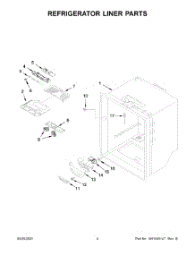 Refrigerator Liner Parts parts for Whirlpool Bottom-Mount Refrigerator WRFA32SMHZ05 from AppliancePartsPros.com