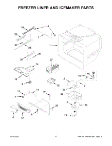 Freezer Liner And Icemaker Parts parts for Whirlpool Bottom-Mount Refrigerator WRFA32SMHZ06 from AppliancePartsPros.com