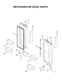 Refrigerator Door Parts parts for Whirlpool Bottom-Mount Refrigerator WRFA35SWHZ03 from AppliancePartsPros.com