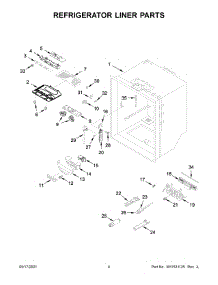 Refrigerator Liner Parts parts for Whirlpool Bottom-Mount Refrigerator WRFA35SWHZ06 from AppliancePartsPros.com