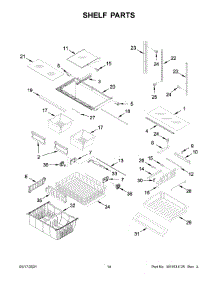 Shelf Parts parts for Whirlpool Bottom-Mount Refrigerator WRFA35SWHZ06 from AppliancePartsPros.com