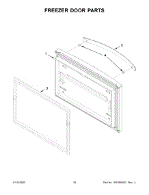 Freezer Door Parts parts for Whirlpool Bottom-Mount Refrigerator WRFF5333PB00 from AppliancePartsPros.com