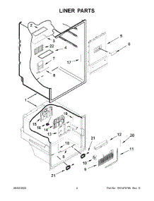Liner Parts parts for Whirlpool Bottom-Mount Refrigerator WRQA59CNKZ from AppliancePartsPros.com