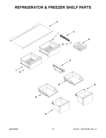 Refrigerator & Freezer Shelf Parts parts for Whirlpool Bottom-Mount Refrigerator WRQA59CNKZ from AppliancePartsPros.com