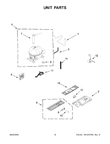 Unit Parts parts for Whirlpool Bottom-Mount Refrigerator WRQA59CNKZ from AppliancePartsPros.com