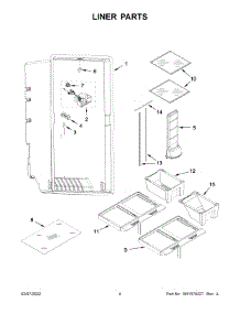Liner Parts parts for Whirlpool Refrigerator WRR56X18FW05 from AppliancePartsPros.com