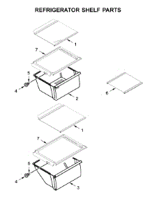 Refrigerator Shelf Parts parts for Whirlpool Side-By-Side Refrigerator WRS311SDHM05 from AppliancePartsPros.com