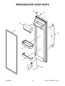 Refrigerator Door Parts parts for Whirlpool Side-By-Side Refrigerator WRS311SDHM09 from AppliancePartsPros.com