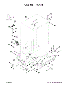 Cabinet Parts parts for Whirlpool Side-By-Side Refrigerator WRS311SDHM0A from AppliancePartsPros.com