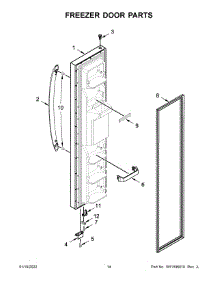 Freezer Door Parts parts for Whirlpool Side-By-Side Refrigerator WRS311SDHM0A from AppliancePartsPros.com
